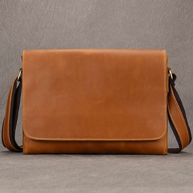 Fashion Crossbody Bags Men Women Genuine Leather Satchels Shoulder Bag Real Cow Leather Unisex Messenger Bag A4 Handbag