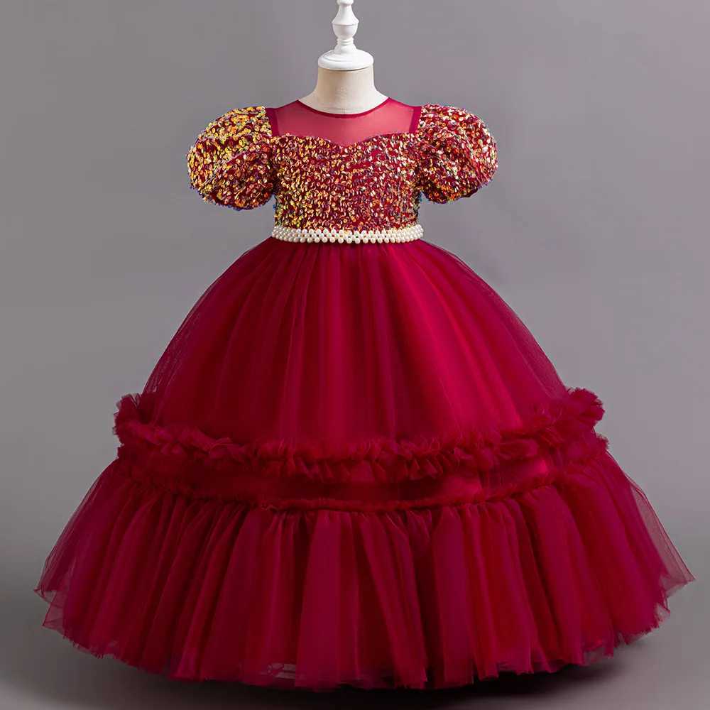 New high-end banquet evening dresses elegant gorgeous girl birthday party dresses girl runway show performance Christmas costume Z250904