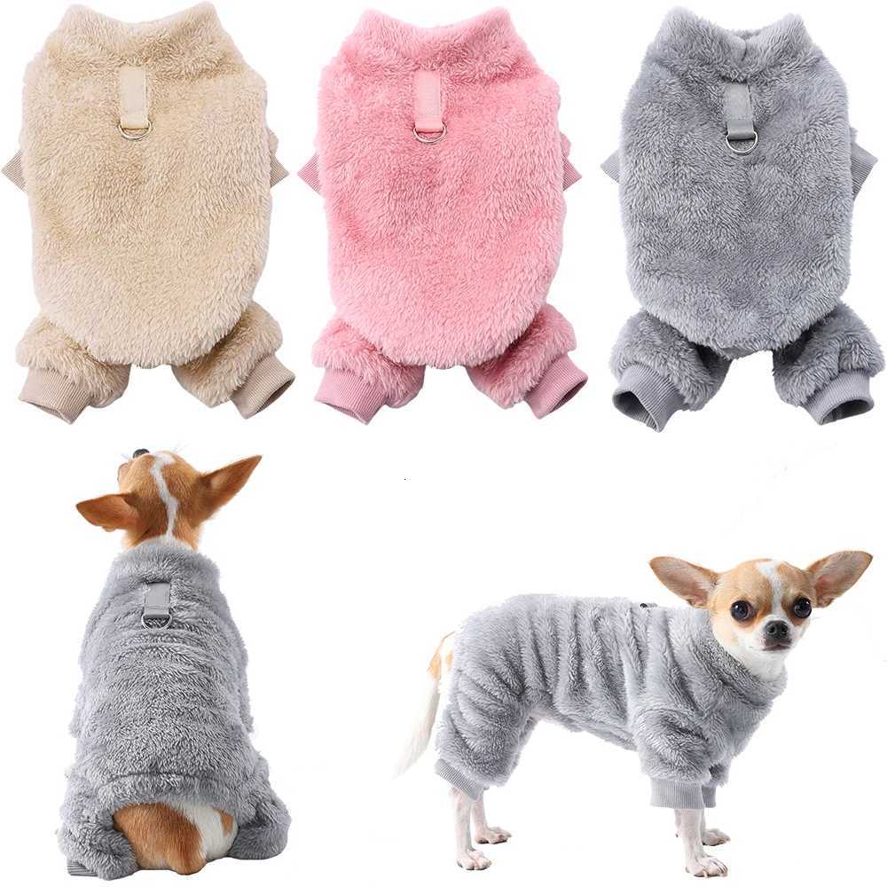 Winter Fleece Warm Dog Clothes Winter Soft Cozy Puppy Jumpsuit Plush Winter Dring Overall For Small Medium Pet Vest Coat Cats W250904
