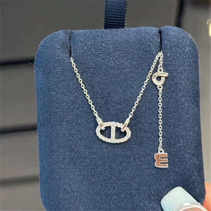 Nose Shiny Inlaid Collarbone Chain Girlfriend Gift Color Necklace Gold Circle Shape