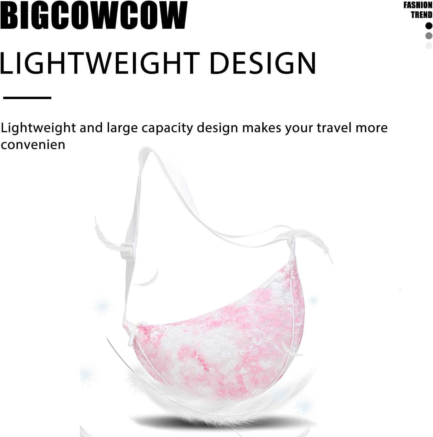 Small Crescent Crossbody Bag for Women Men Lightweight Nylon Dumpling Sling Purse Shoulder Bag for Outdoor Travel M250903