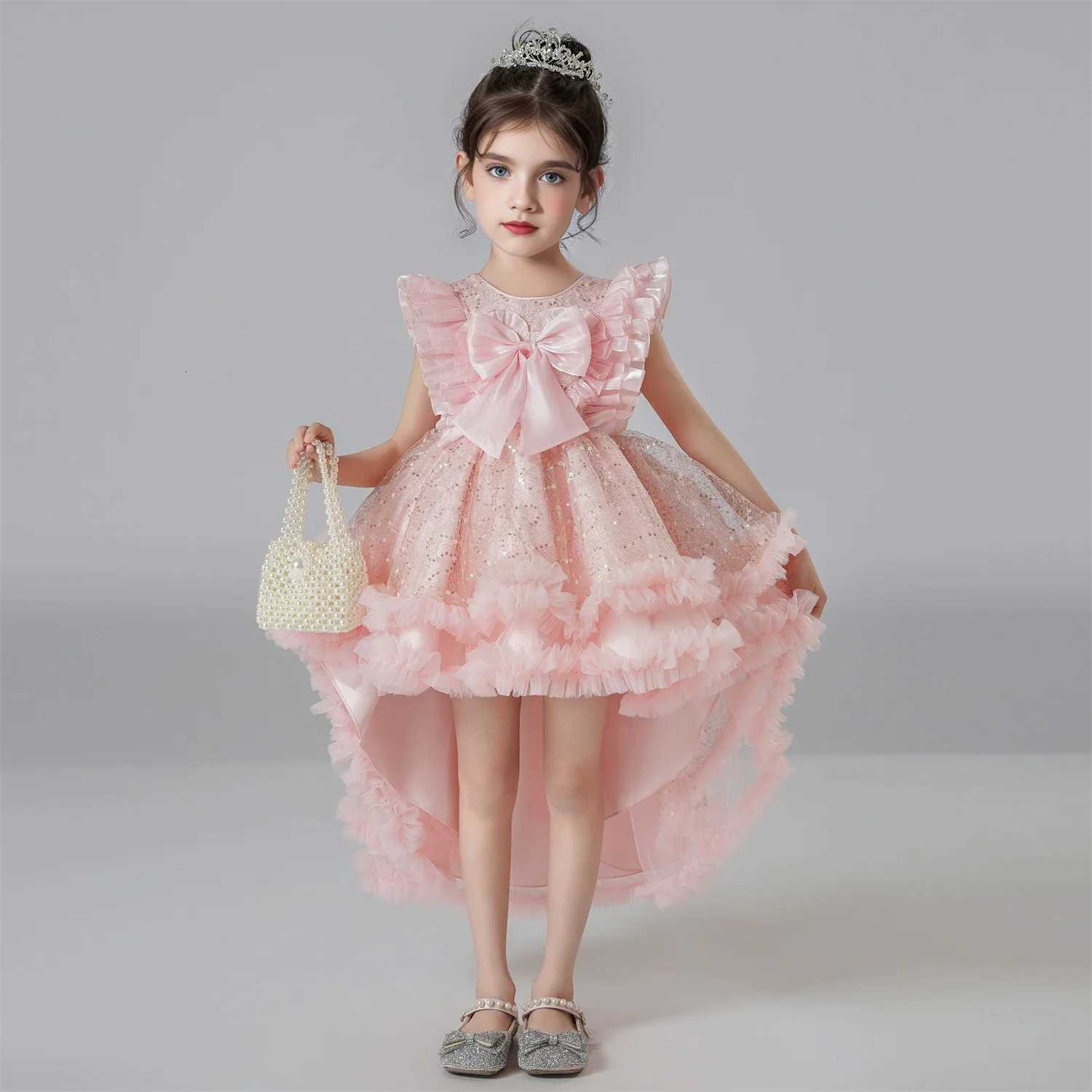 Hot Selling Summer Girls Party Princess Dress Kids Girl Tailing Dresses For Wedding Birthday Ceremony Baby Girl Gown Z250904