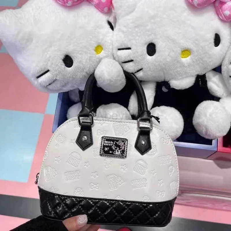 Sanrio Classic Sanrio Handbag Collection: Elegant Black/White Boston Messengers with Adjustable Straps