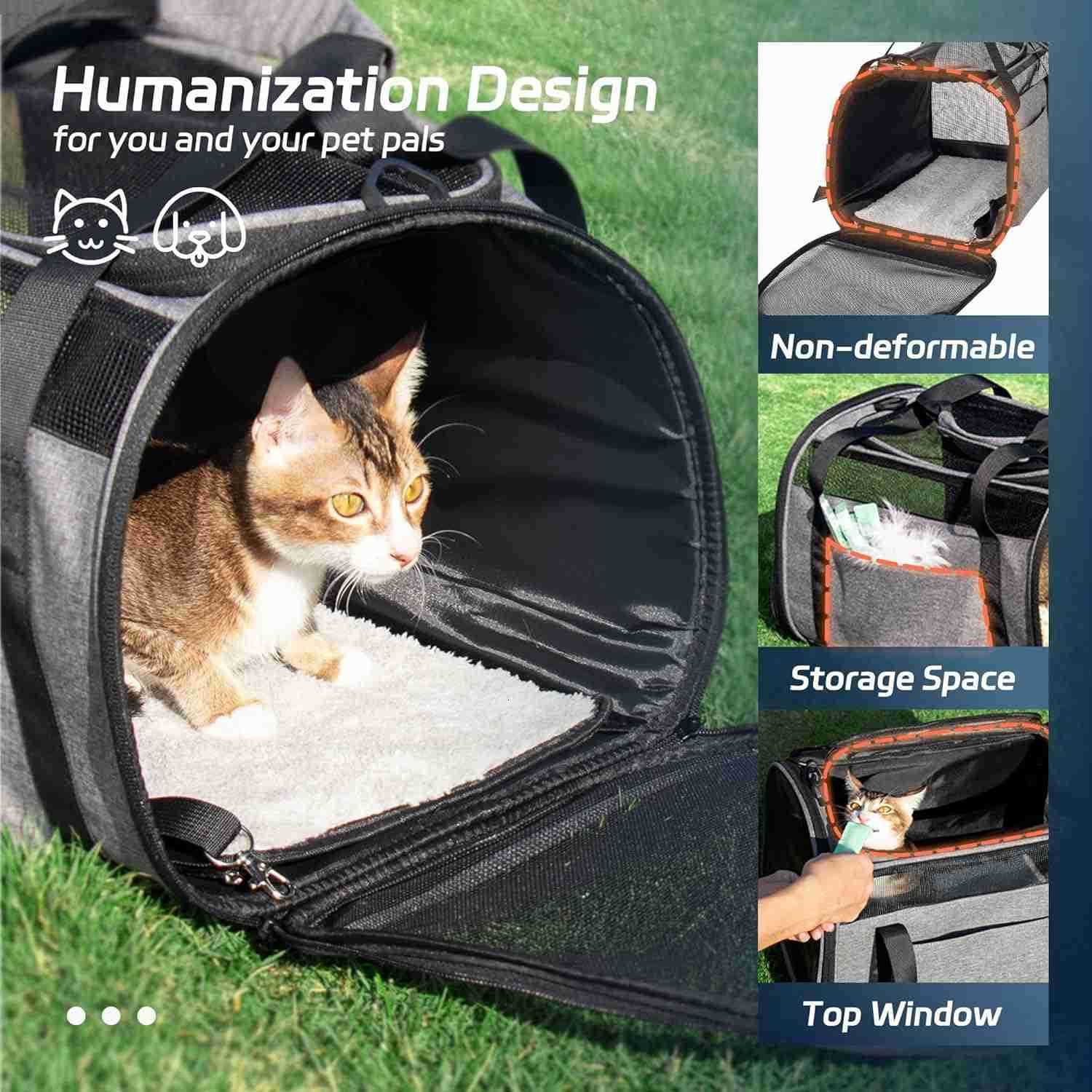 Cat Carrier for Large Cats 20 lbs Soft Sided Breathable Mesh Cat Travel Carrier Large Cat Carrier Airline Approved Washable Pet Carrier for Cats Small