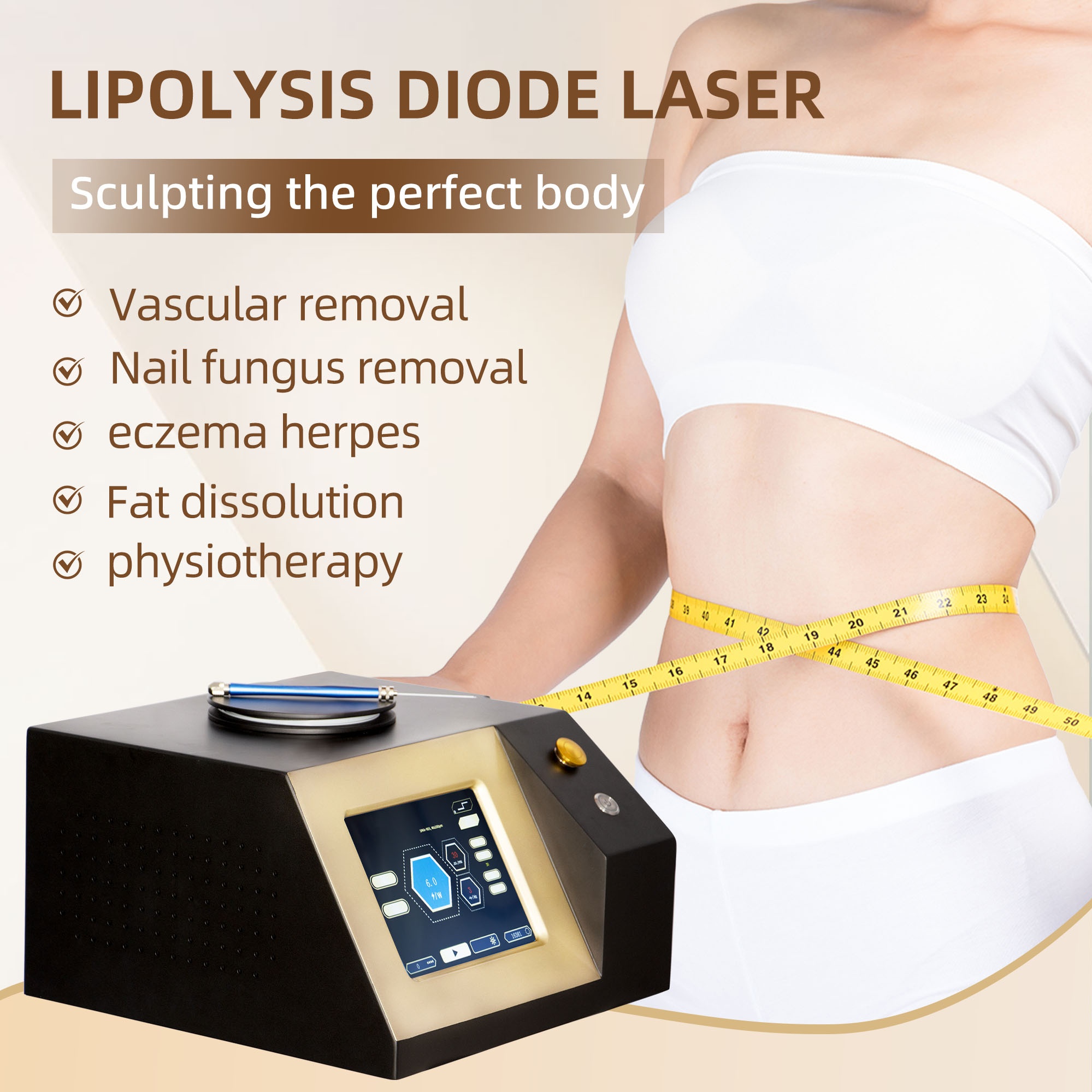 1470 Diode Laser Vascular Removal Machine Remove Spider Veins 980 Diode Laser Blood Vessels Removal Nail Fungus