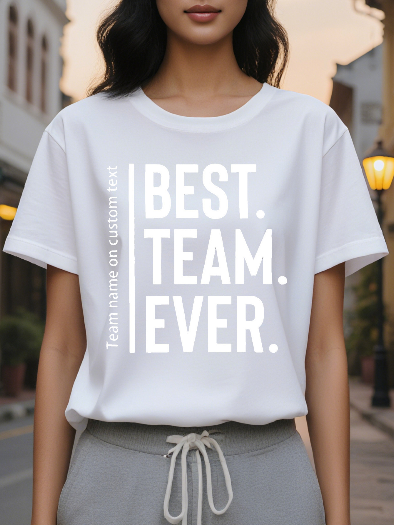 Custom Best Team Graphic T Shirt Personalized Name Casual Round Neck Short Sleeve Summer Style Spirit Clothing