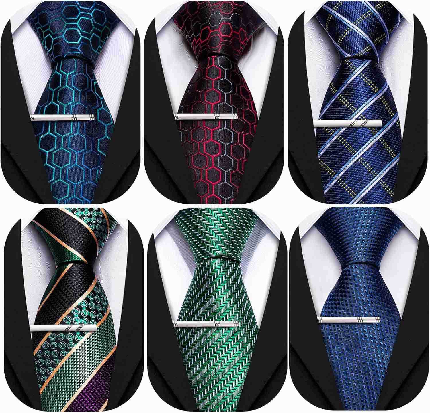 Mens 6 PCS Ties Silk Striped Paisley Check Floral Necktie Silky Woven Wedding Business Party Ties 334W250904