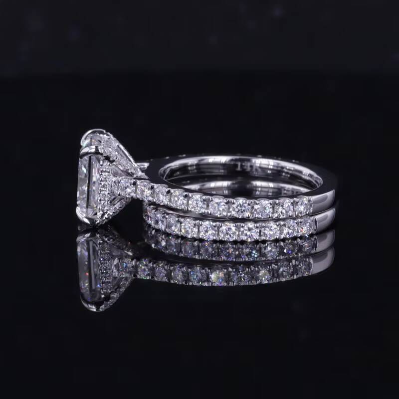 Starsgem Mossanite Rings 14k 9k Solid Gold Ring Invisible Set 2ct Princess Moissanite Diamond Ring