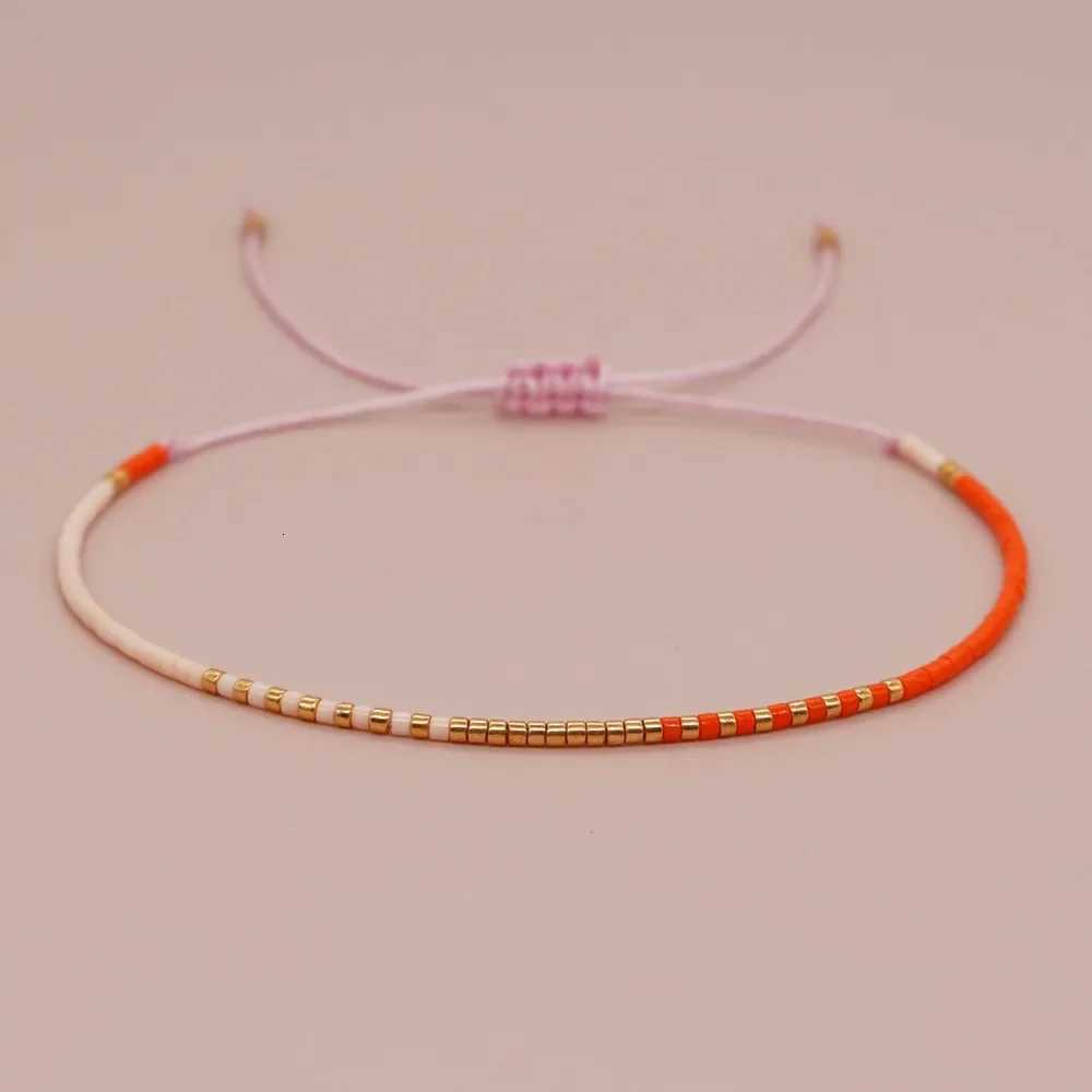 Classic Design Boho Colorful Acrylic Bead Thin Chains Couple Bracelet for Women Charm Handmade Small Ball Bangle Korean Jewelry W250904