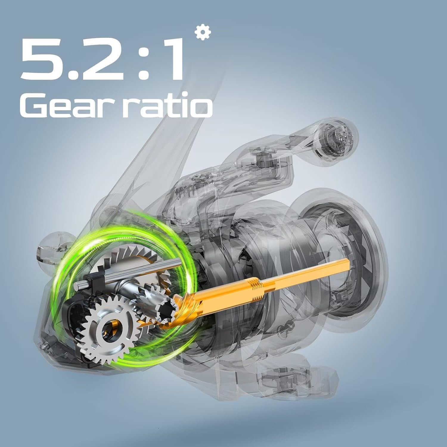 Spinning Reel Freshwater Fishing Reels Spinning 91 Ball Bearings 265LBs Max Drag 521 Gear Ratio Graphite Frame CNC Aluminum Spool 500 to 5000 Series H