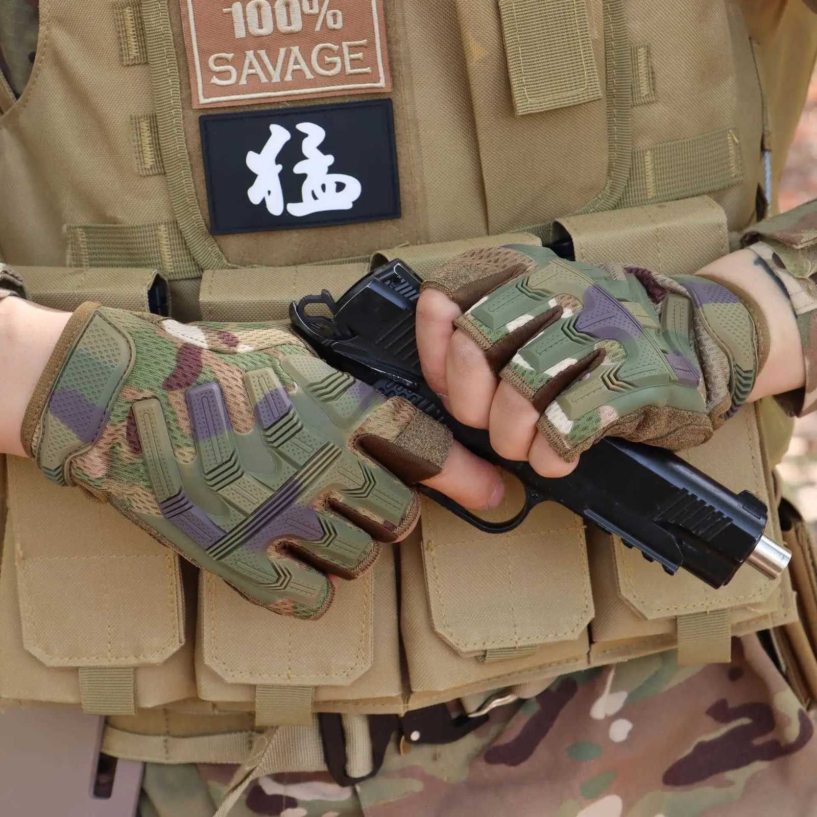 Outdoor tactical halffinger gloves rock climbing sports motorcyc riding protection labor protection work tool gloves menXJ250904