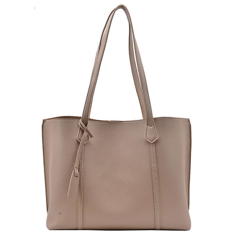 DHEssentials 2025 Spring Korean Style Large Capacity Soft Tote Bag Cross Border Trend Casual Versatile Single Shoulder Handbag White Black Khaki Light