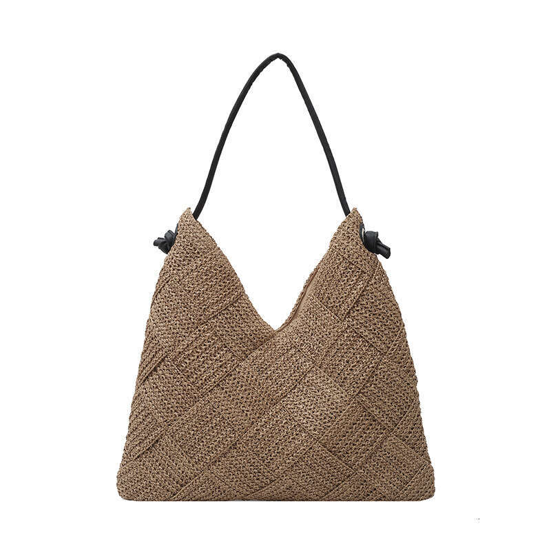 Casual Hollow Out Single Shoulder Cotton Woven New Lazy Style Handheld Straw Vacation Beach Women's Bag