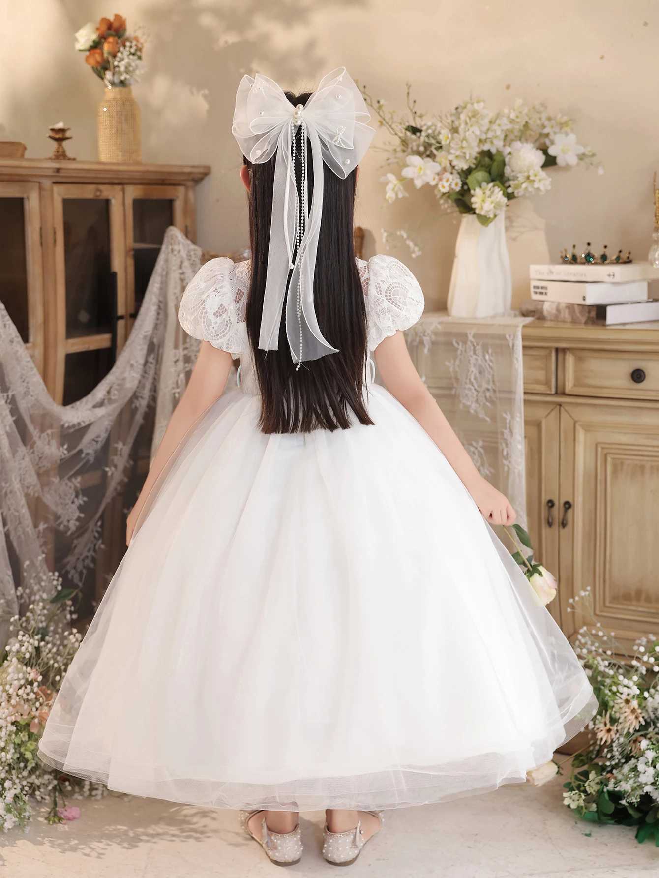 Hot Popular Girl Kids Flower Summer Gowns Apparel Child Anniversary Wedding Dress Z250904