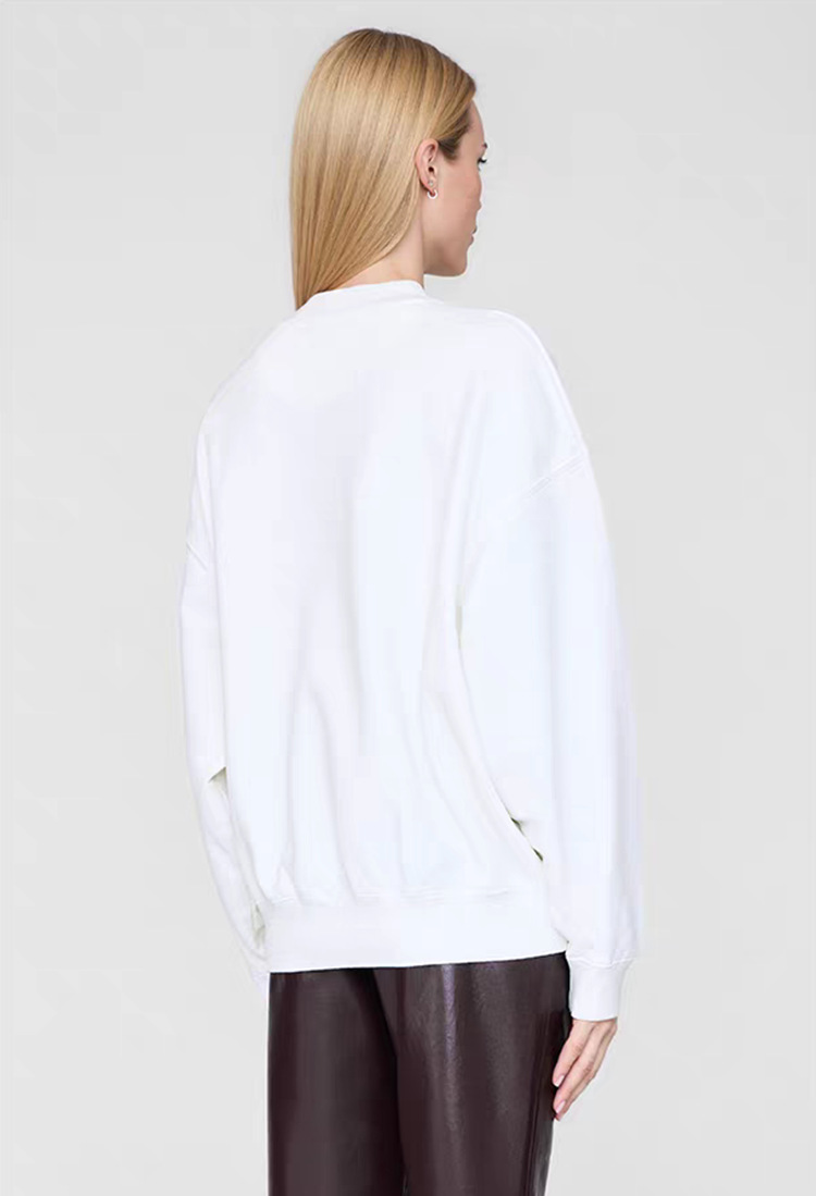 Designer Hoodies Women's AB Letter Print Fleece-Lined Crewneck Sweatshirt - Vintage Cotton Streetwear Pullover for Fall Winter 2025 (S/M/L