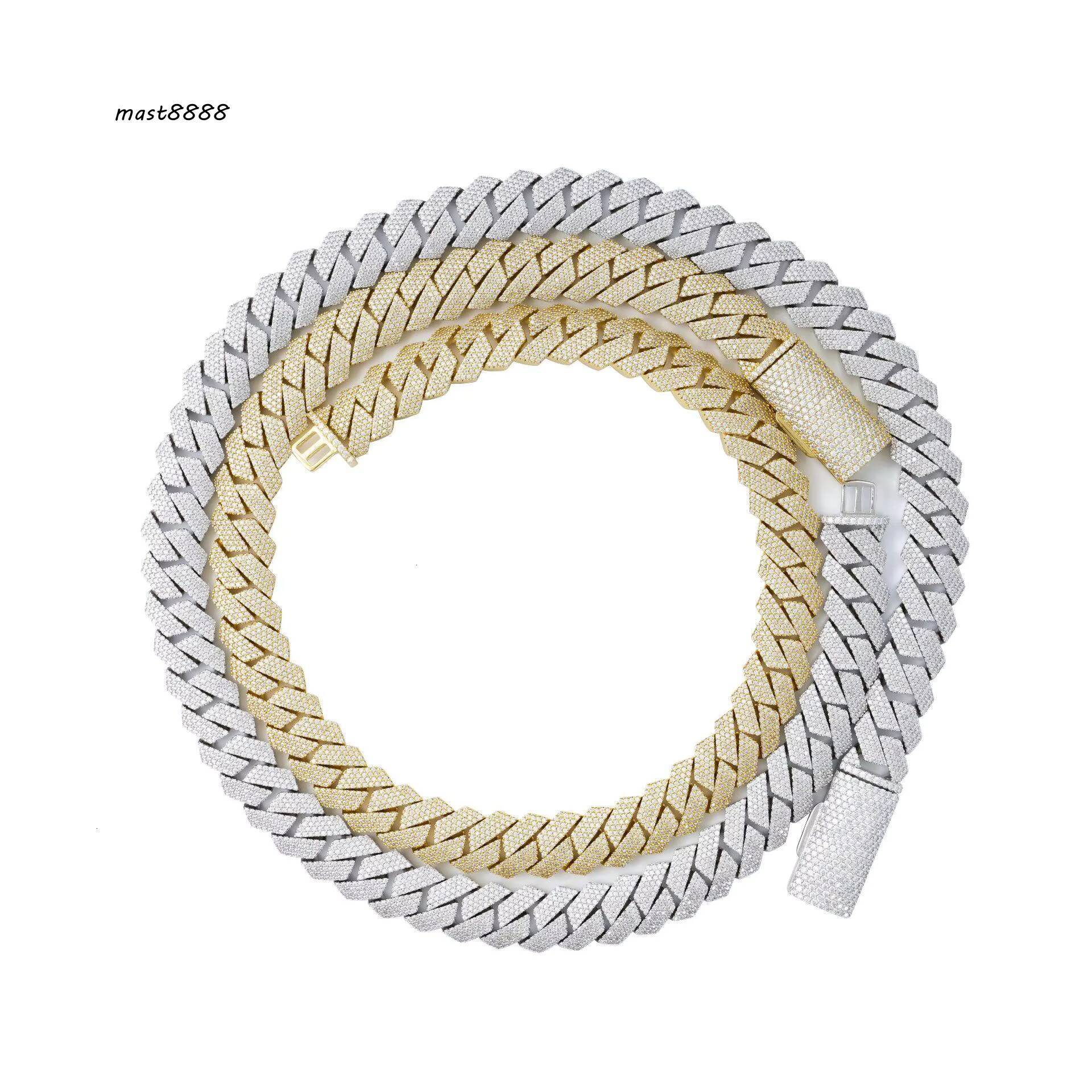 15mm Cuban Cross Necklace in 925 Sterling Silver Exquisite Fashion Jewelry with Diamond Personalized and Elegant Chains