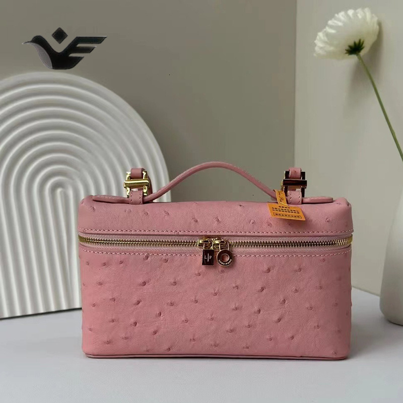 Feiyan Free Shipping New Designer Bag Luxury Shopping Bag Ostrich Pattern Lunch Box Bag Retro Fashion Versatile Trendy Single Shoulder Handbag Crossbo