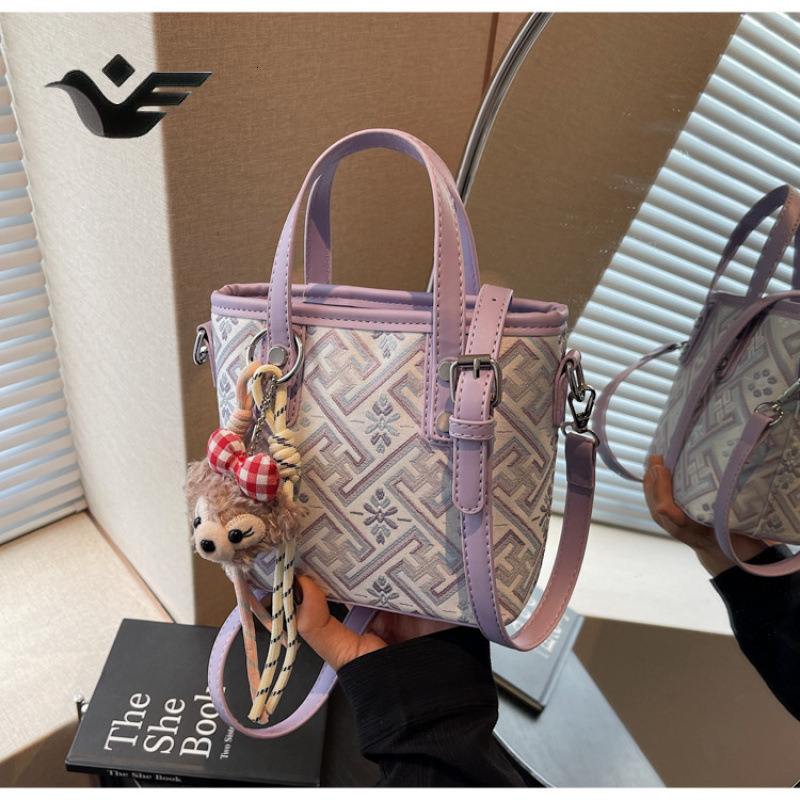 Feiyan Free Shipping New Designer Bag Luxury Shopping Bag Pattern Handheld Bucket Bag High-end National Style Light Luxury Versatile Shoulder Bag For 