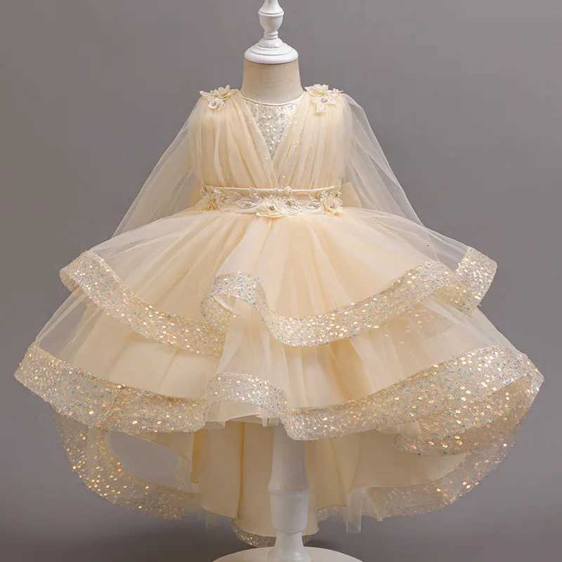3-10 Years Teenagers Girls Dress Sequins Sleeveless Kids Wedding Dresses Birthday Party Performance Costumes For Girl Z250904