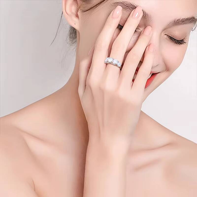 S925 Sterling Silver 36 Moissanite Moissanite FiveStar Ring Classic Fashion HighEnd Luxury Couple Model