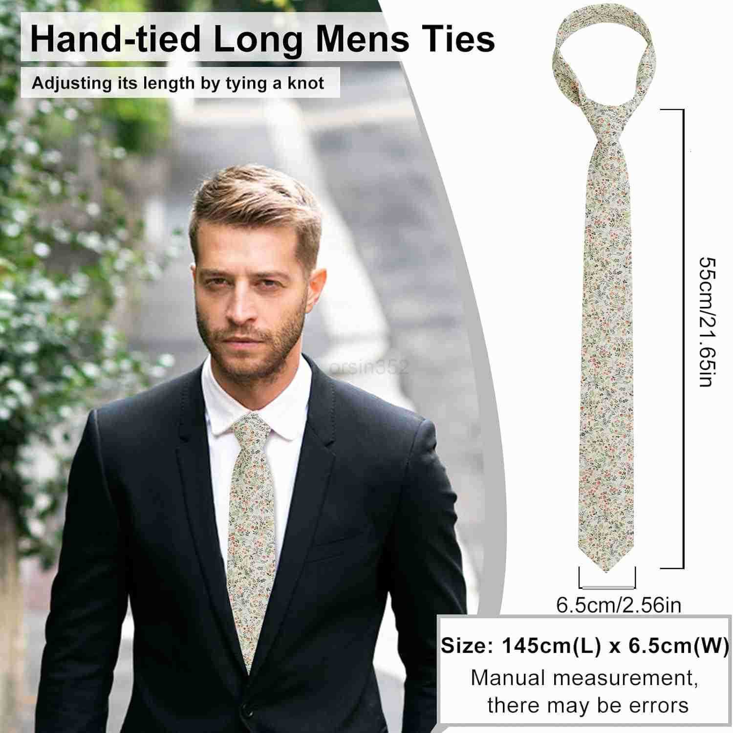 Mens Ties SageDusty BluePink Floral Ties for Men 276 Cotton Flower Necktie for WeddingGroomsmenPartyW250904