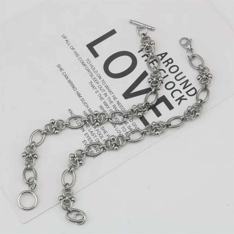 New Hip Hop Design DIY Chain Bracelet for Men Women Heavy Tricycle Thick Kpop Classic 316L Stainless steel StatementInitial W250904