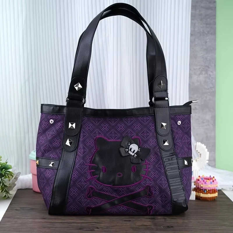 Sanrio Vintage Purple Sanrio Miniso Handbag - Y2K Goth Chic for Girls