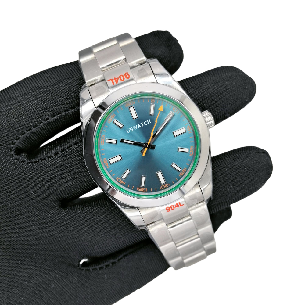 St9 Z-Blue STYLE 40MM Fashion Refine Fresh Blue Green Dial Wristwatches U1 Automatic Movement Sapphire Glass Stainless Steel Mens Watches