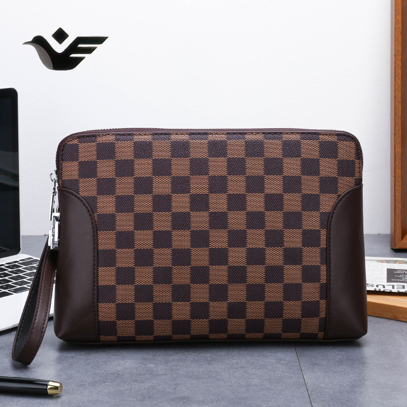 Feiyan Free Shipping New Designer Bag Luxury Shopping Bag New Men's Clutch Bag Password Lock Clutch Bag Plaid Casual Fashion Clutch Bag