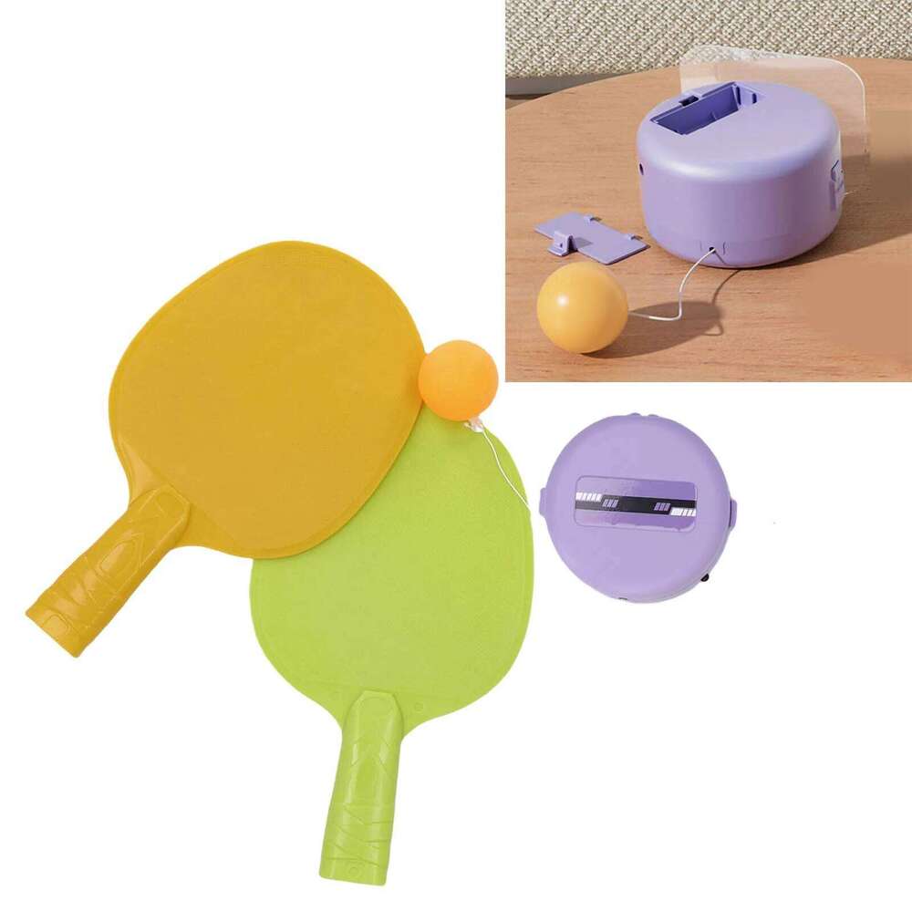 Hanging Trainer For Kids Electric Remote Control Ball Practice With 2 Rackets 6 Balls Table Tennis Training Set