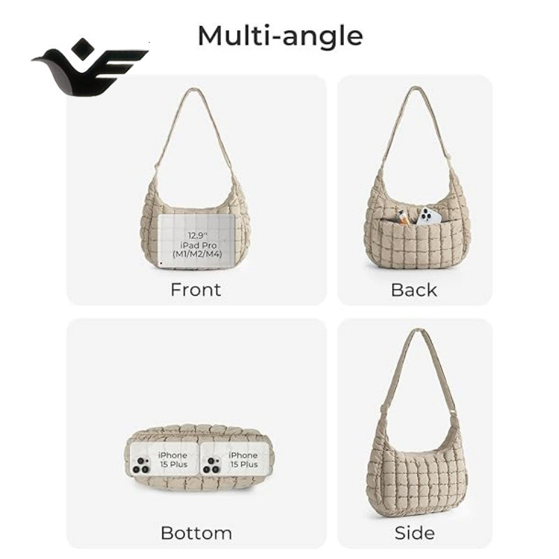 Feiyan Free Shipping New Designer Bag Luxury Shopping Bag Fashion Single Shoulder Handheld Dumpling Bag Large Capacity Down Cotton Underarm Women'