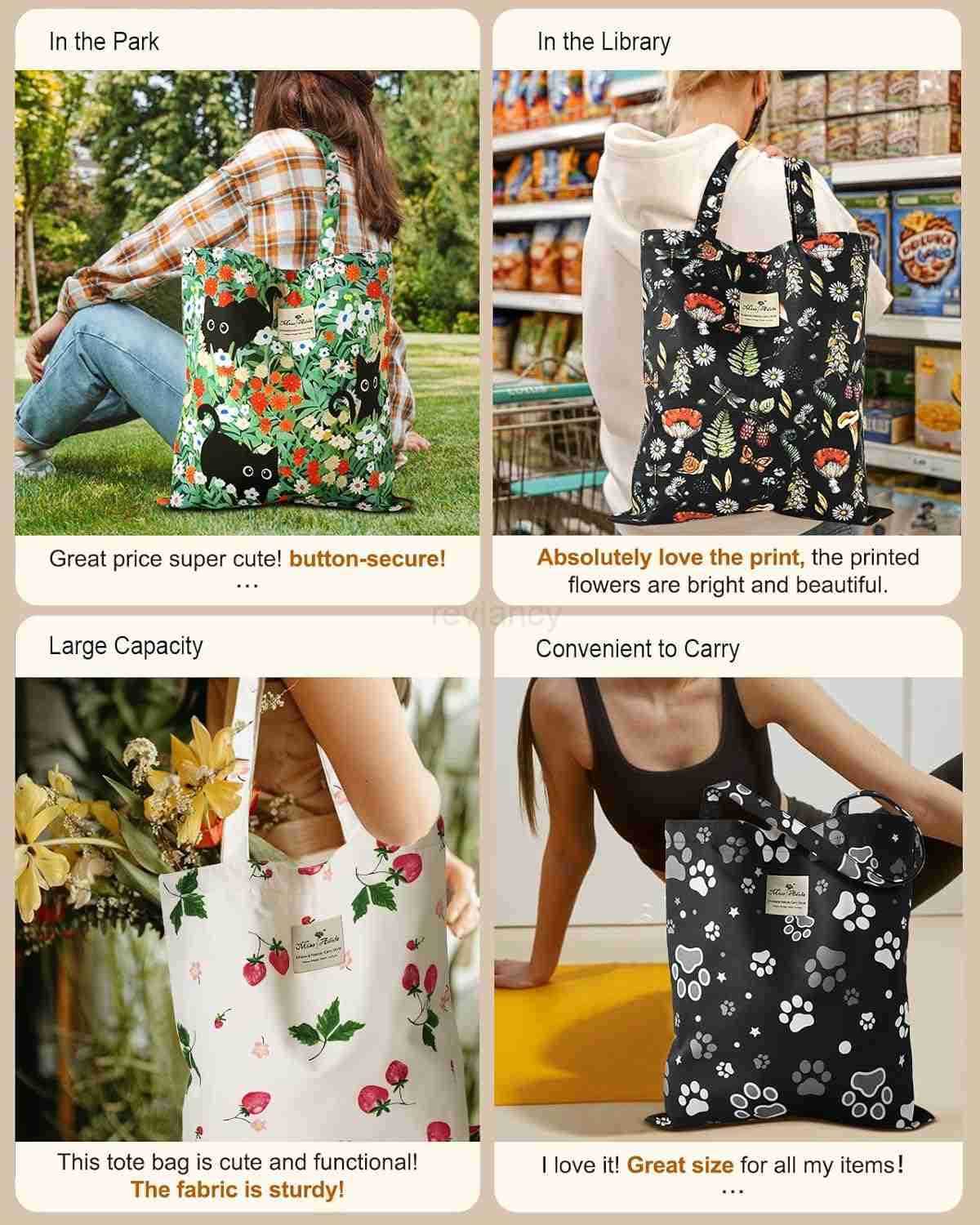 Tote Bag for Women Reusable Shoulder Bag with Buckle Fabric Bag for Gym Travel WorkW250904