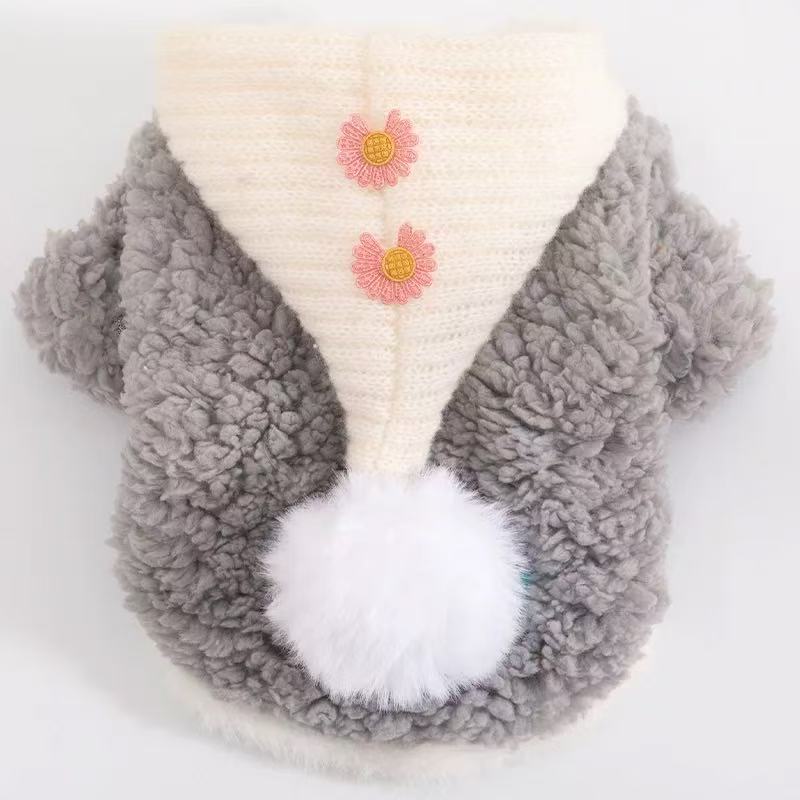 T1118 Dog Clothes 2024 New Autumn and Winter Warm Plush Overalls Tusong Teddy Pet Cat Thickened Four-legged Clothes