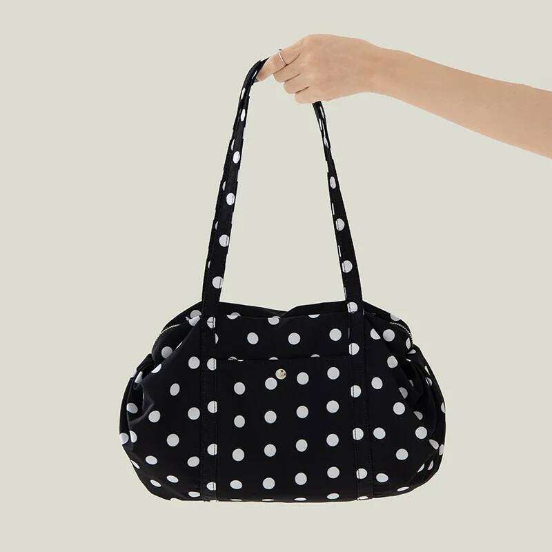 Korean Polka Dot Design Women Tote Bags 2025 New Large Capacity Commuter Shoulder Bag Female Travel Handbagsluxury bag tote bag