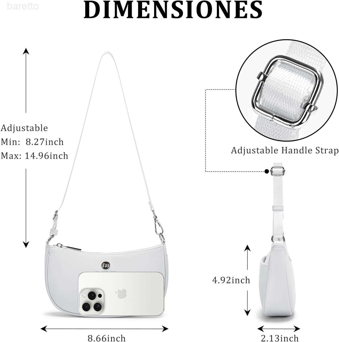 Shoulder Bag for Women Handbags with Adjustable Strap Underarm Purse Mini Clutch Purses Trendy Crescent Bags 1L M250904