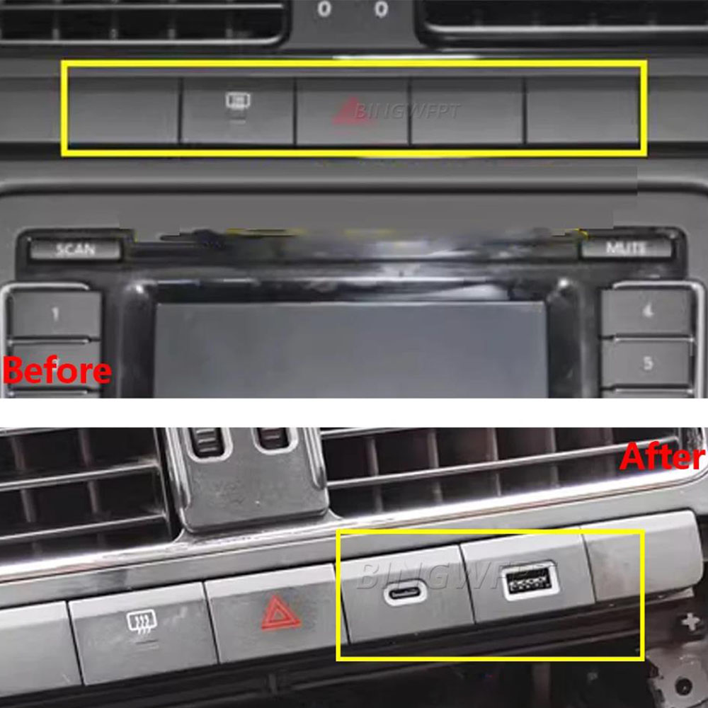 1PC Car Charger Socket QC3.0 fast charge USB charging Outlet Power Adapter Phone For VW POLO 2011 - 2013