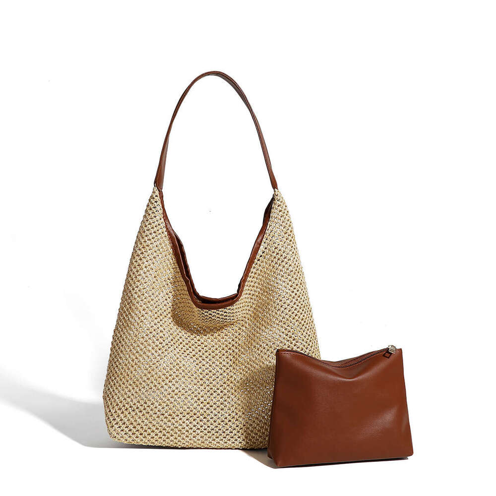 New INS Style Straw Woven Tote Single Shoulder Women's Casual Large Capacity Vacation Beach Bag