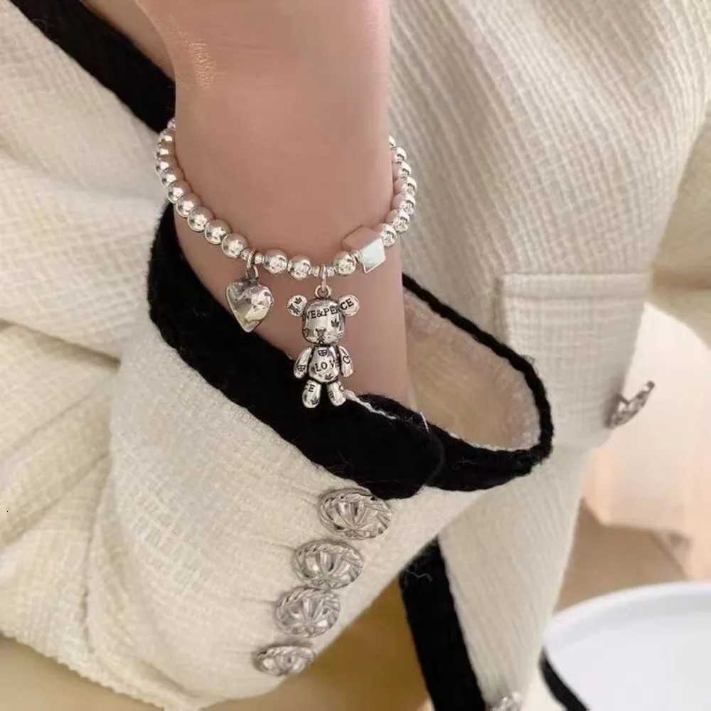 Stamp Bracelets For Women String Of Beads Accories Trend Vintage Simple Cute Bear Pendant Party Jewelry LuxuryXJ250904