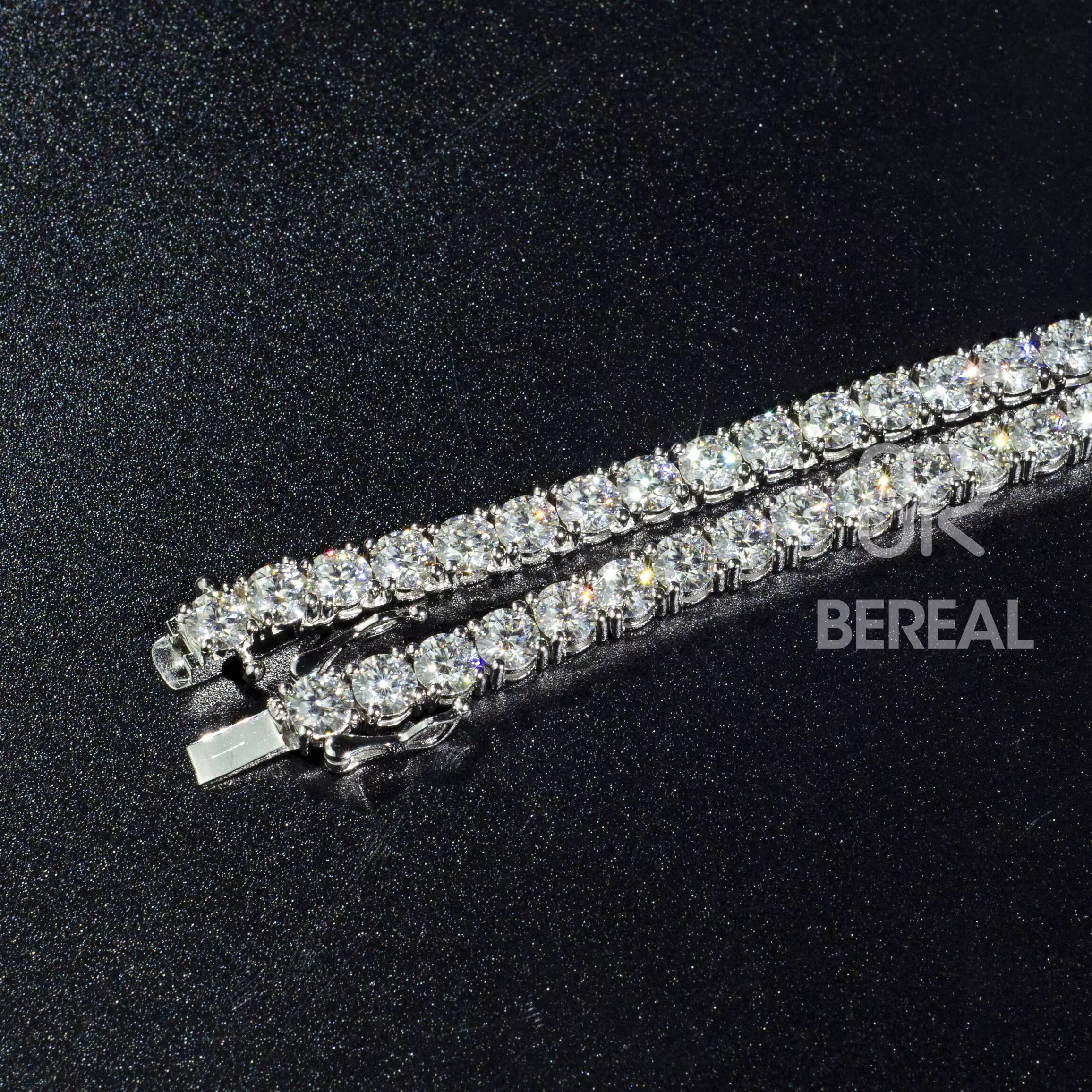 Fine Jewelry Wholesale Custom Iced Out VVS Moissanite Tennis Bracelet with 3MM Round Cut Diamonds