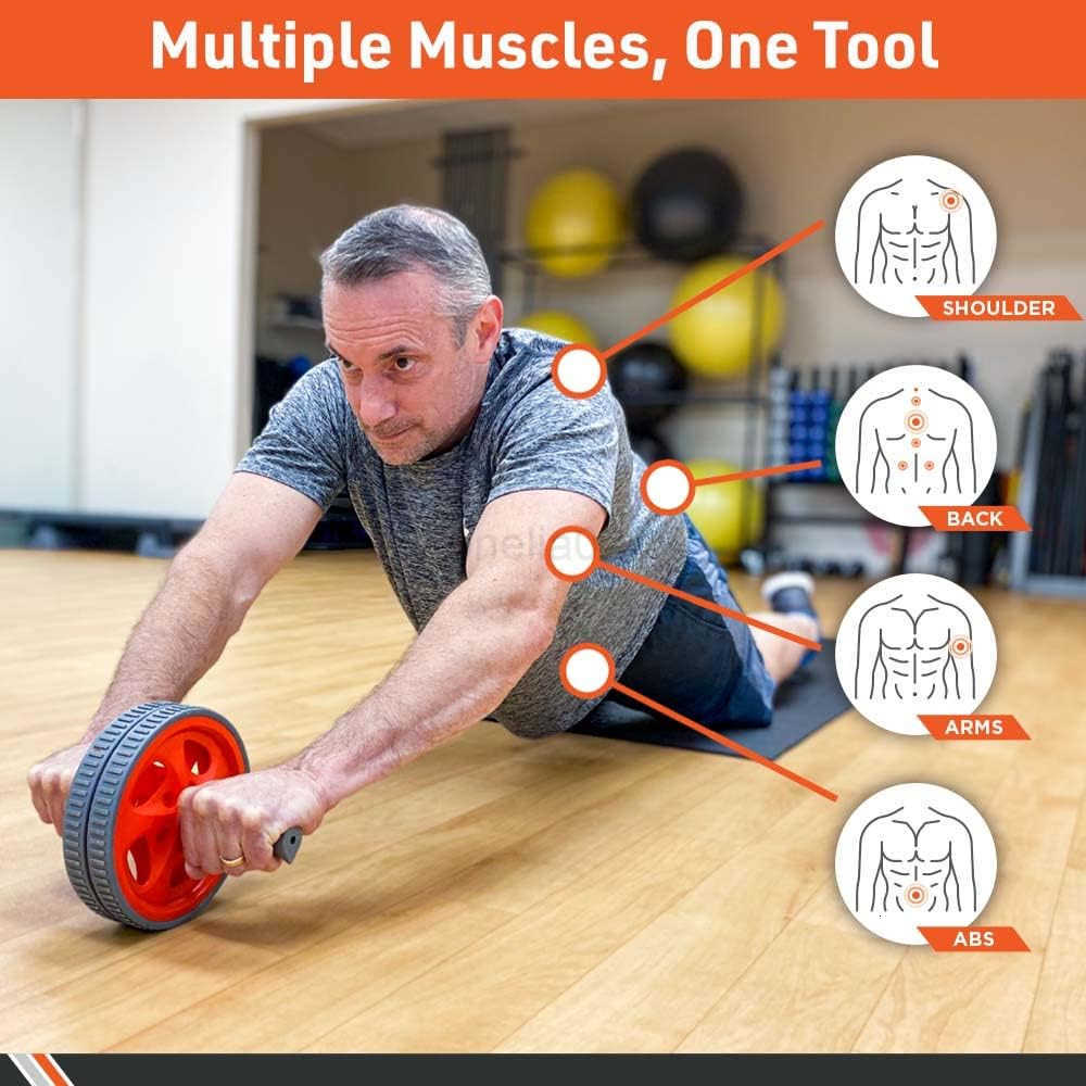 AB Wheel Wobble Free AntiSlip Dual Wheel Portable Ab Roller W250904