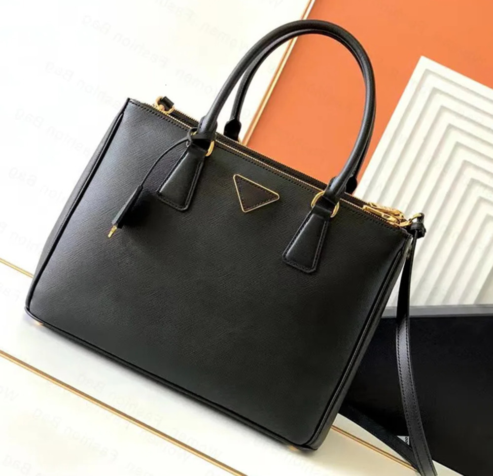 Mirror 10A Quality Designer Saffiano Tote Handbag Women Shoulder Crossbody Bag Spriano Leahter Black Bags