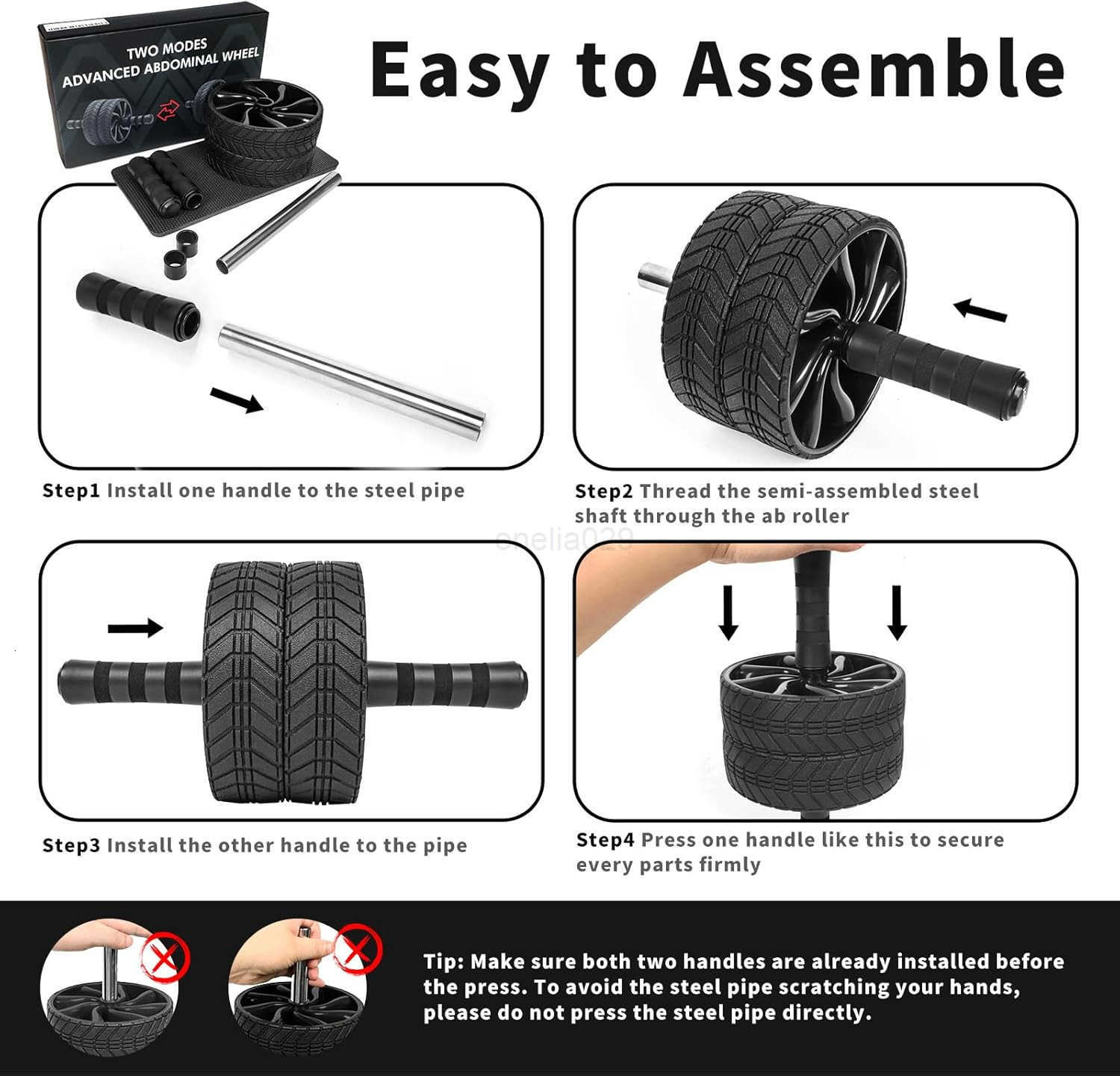 Ab Roller Wheel AGREJO Ab Workout Equipment for Abdominal Core Strength Training Home Gym Fitness Equipment Exercise Wheel for Men Women W250904