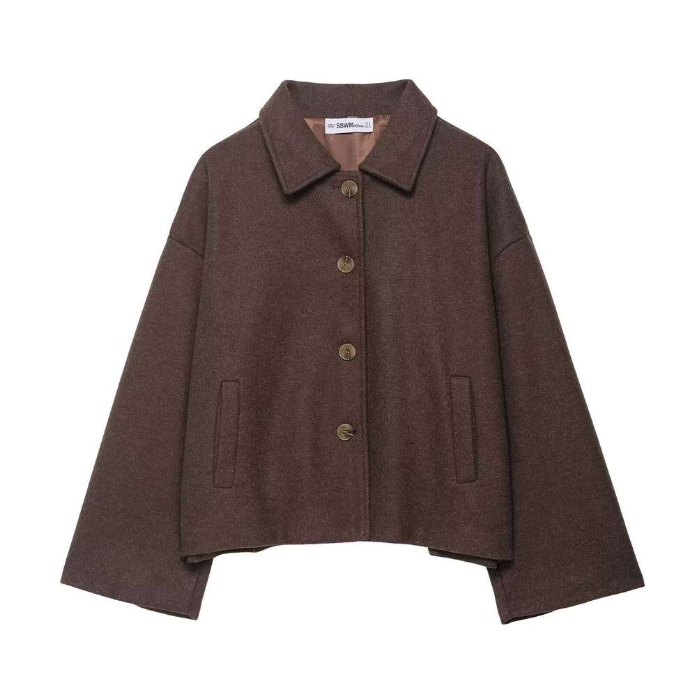 Autumn New Women's Fashion Casual Street Style Loose Short Woolen Coat
