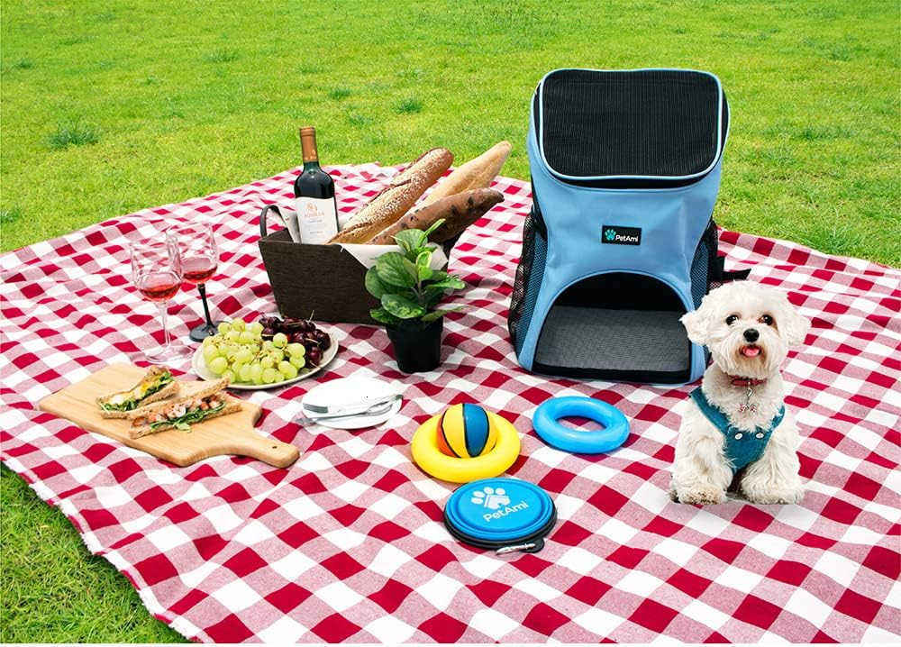 Small Dogs and Cat Backpack Carrier Airline Approved Pet Backpack Carrier Ventilated Safety Strap Buckle Support Designed for Hiking Travel Camping Ou