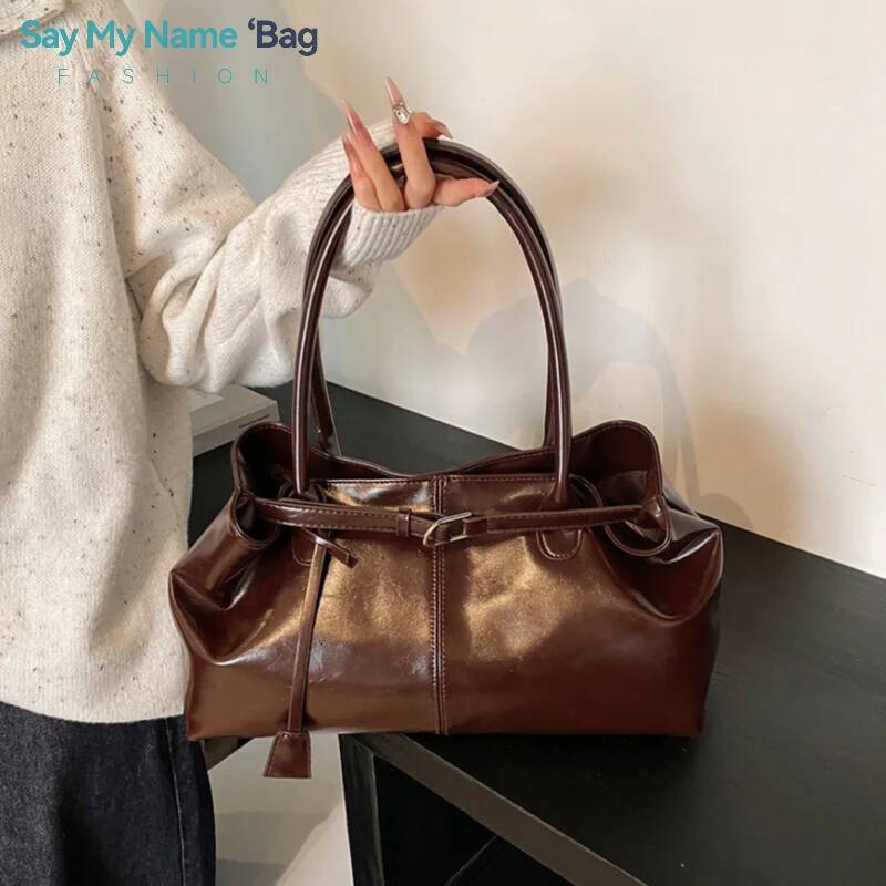 2025 New PU Leather Tote Slouchy Hobo Handbag Fashion Shoulder Large Top Handle Bag for Women Work Shopping Travel