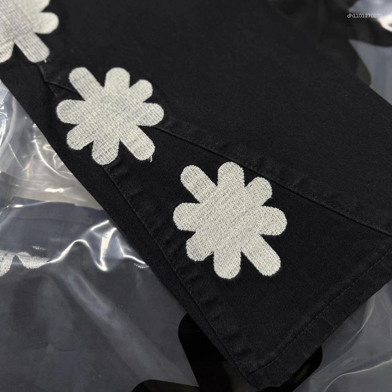 Men's Jeans 25SS LOSTSHDWS High Street Men Women Embroidery Slim-fit Straight-leg Trousers Denim Pants