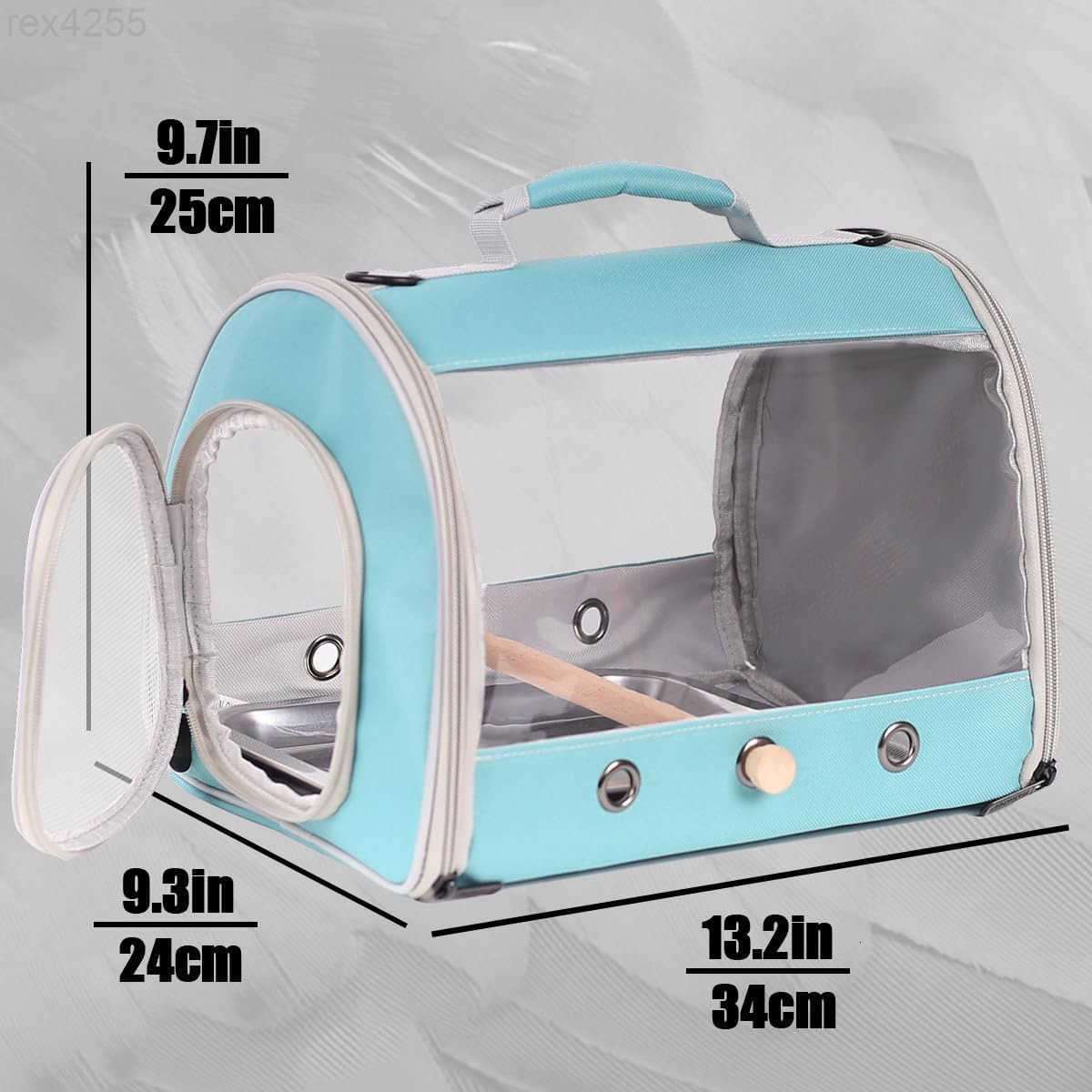 Small Bird Travel Cage Carrier Portable Parrot Parakeet Carrier with Standing Perch and Comfy Mat Budgies Carry Transport Bag for Vet Visit Shopping a