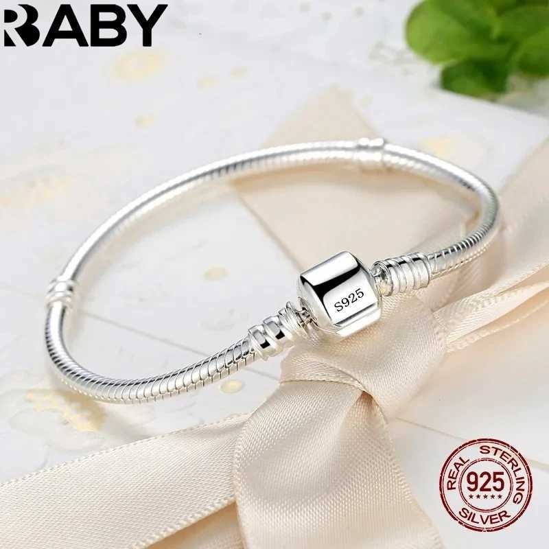 Handmade Original Fine Jewelry 925 Sterling Silver Charm Bracelet Soft Smooth Snake Bone Bracelets for Women W250904