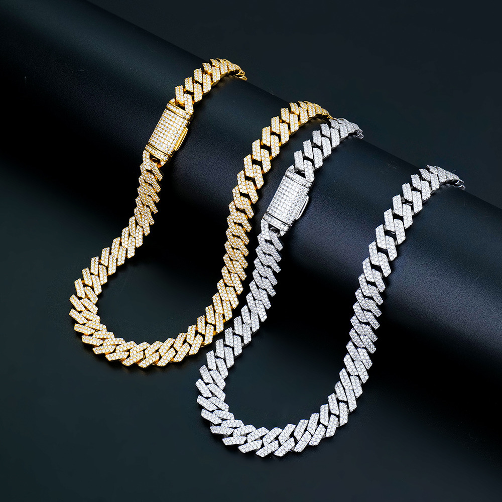 New Store Discount Wholesale Hiphop 10mm Infinity 925 Silver Miami Men Iced Out Vvs Diamond Moissanite Cuban Link Chain Necklace