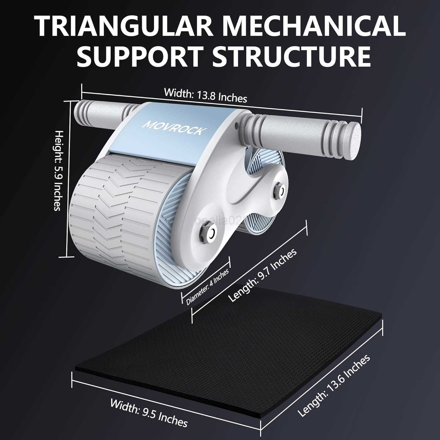 Ab Roller Wheel with Automatic Rebound for Home Gym Core Fitness Sturdy Abdominal Exercise Equipment Includes Knee Pad Perfect for Ab Workouts and Str